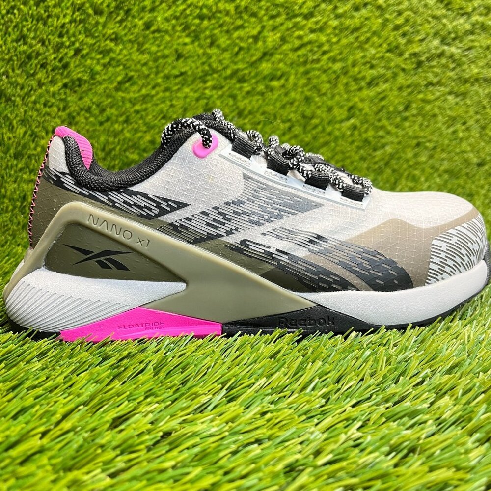 Reebok Nano X1 Adventure Womens Size 5W Gray Black Pink Composite Toe Work Shoes